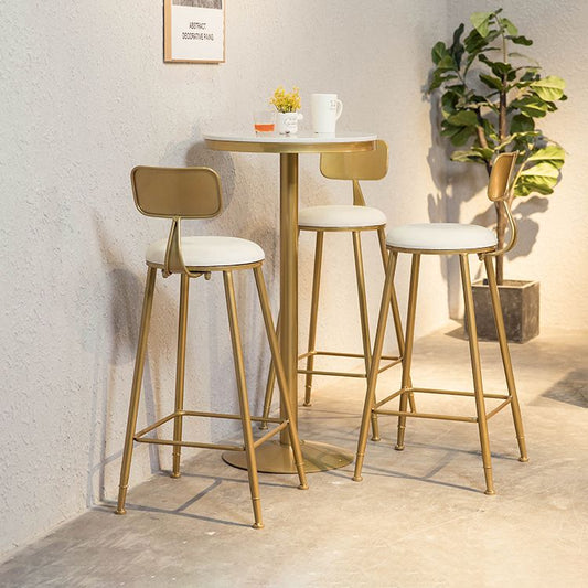 Artificial Marble Bar Table Glam Style Gold Base Bistro Table for Indoor Clearhalo 'Bar Furniture' 'Bar Tables' 'bar_tables' 'Furniture' 'furniture_bar_tables' 'Kitchen & Dining Furniture' 1200x1200_fa113722-2a69-476f-8ec4-247cd745d61e