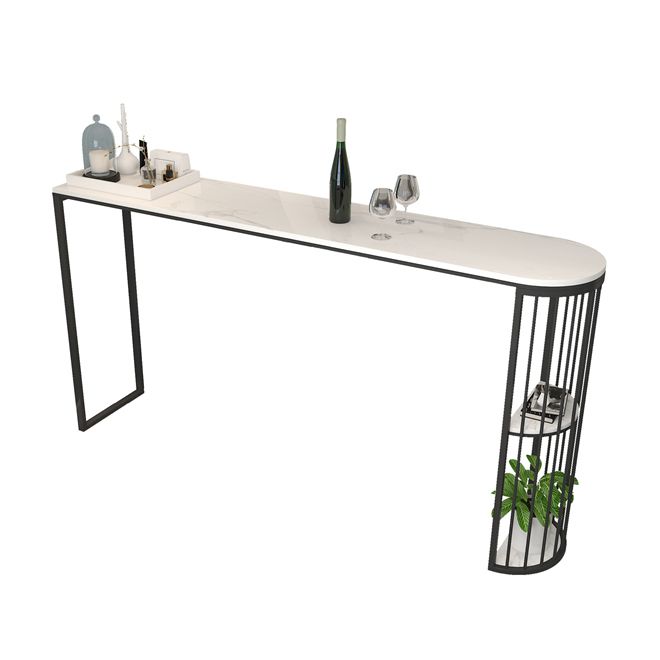 Stone Bar Dining Table Modern Bar Table with Double Pedestal for Balcony Living Room Clearhalo 'Bar Furniture' 'Bar Tables' 'bar_tables' 'furn' 'furn_bar_tables' 'Furniture' 'Kitchen & Dining Furniture' 1200x1200_fa117e93-fe26-4bd5-9ded-b35274b3845e
