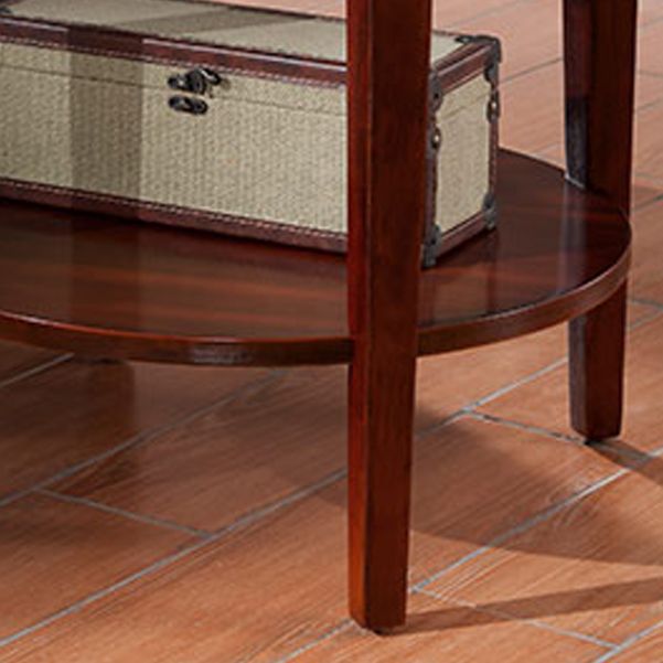 Wood Round Top Side Table 24" Tall 4 Legs End Table with Storage Clearhalo 'Coffee & Accent Tables' 'End & Side Tables' 'end_side_tables' 'furn' 'furn_end_side_tables' 'Furniture' 'Living Room Furniture' 1200x1200_fa11f200-ab32-4225-a3e2-b398f04e988b