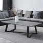 Rectangular Slate with Metal Cross Base Glam Style Coffee Table