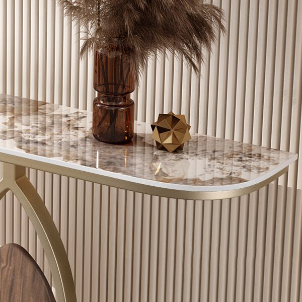 Glam Golden Base Console Tafel met halve maan Wtone top voor hal