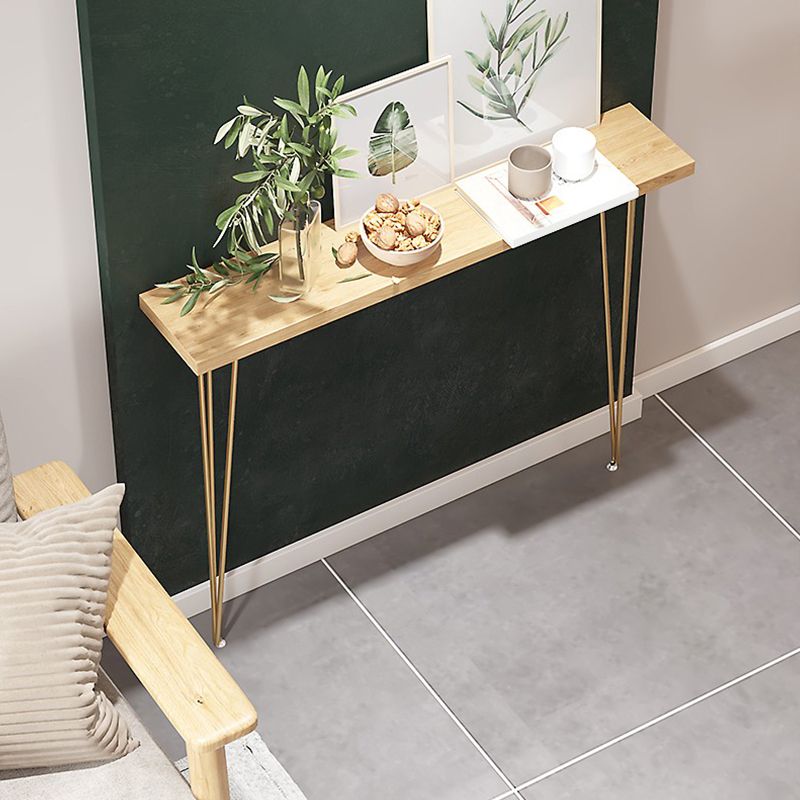 Rectangle Shape Contemporary Console Table Natural Console Sofa Table with 2 Legs