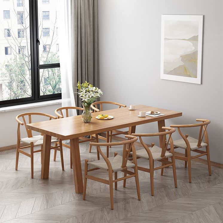 Solid Wood Top Dining Table Traditional Luxury Table with 4 Legs Clearhalo 'Dining Tables & Seating' 'Dining Tables' 'dining_table' 'furn' 'furn_dining_table' 'Furniture' 'furniture_dining_table' 'Kitchen & Dining Furniture' 1200x1200_fa140e86-ca4f-4f78-b82c-b12a2ac9cb7c