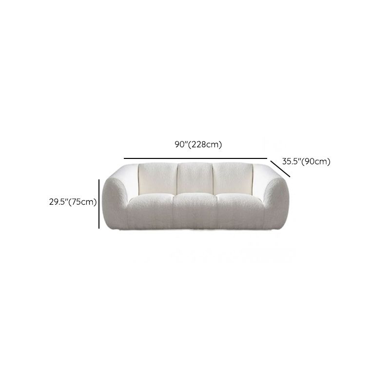 Divano di lana minimalista con chaise in bianco divano in tessuto da 29,1 "H
