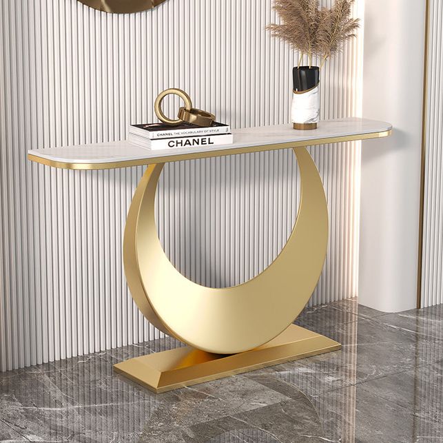 Tavolino console in pietra glam tavolo da divano console mezza luna per hall