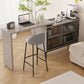 Table de tabouret de bar rectangulaire en bois Modem & Contemporary pour le salon