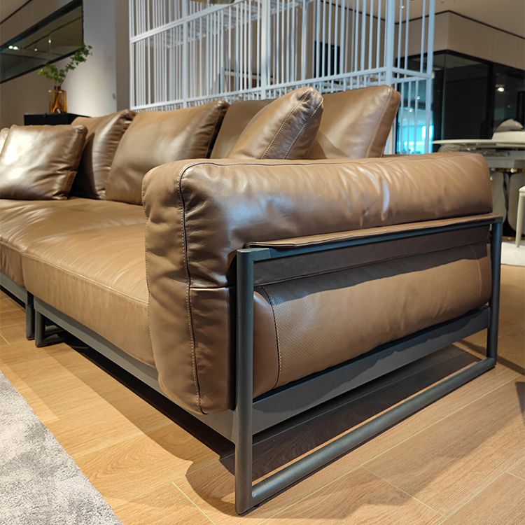 Square Arm Sofa Modern Sofa 38.58" D x 34.64" H Sofa with Pillow Clearhalo 'furn' 'furn_sofas' 'Furniture' 'Living Room Furniture' 'Sofa' 'sofas' 1200x1200_fa17792d-8fad-4ca8-a0cd-4ee6550fc6aa