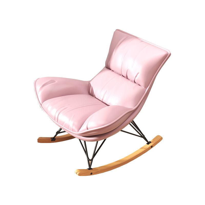 Chaise de rocker rembourrée rembourrée contemporaine chaise de bascule de broche à cadre de cadre en métal avec ottoman