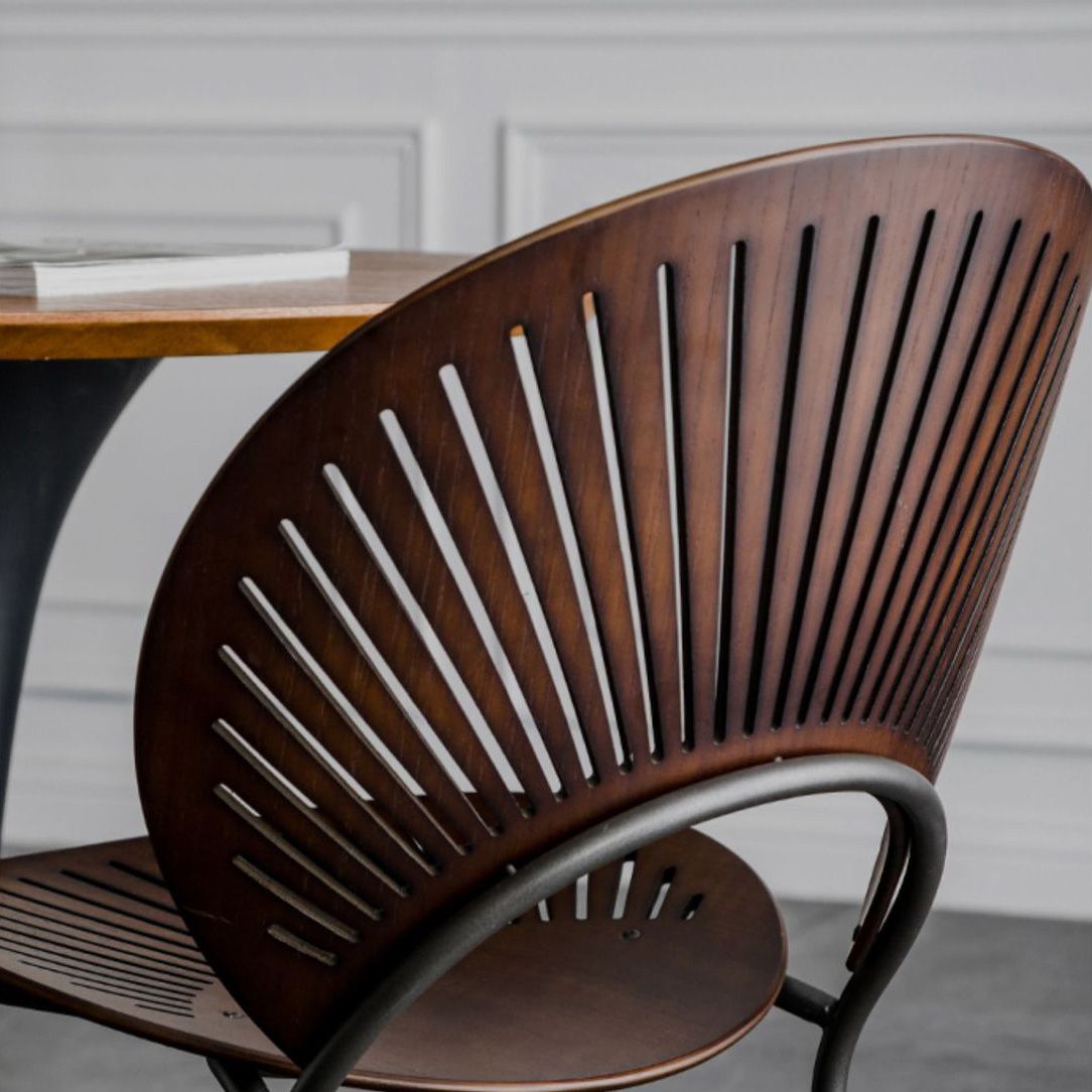 Industrial Style Patio Side Chair Open Back Armless Chair with Black Legs Clearhalo 'Dining Chairs' 'Dining Tables & Seating' 'dining_chair' 'furn' 'furn_dining_chair' 'Furniture' 'Kitchen & Dining Furniture' 1200x1200_fa182703-3192-4fb6-89ea-0a39f8326089