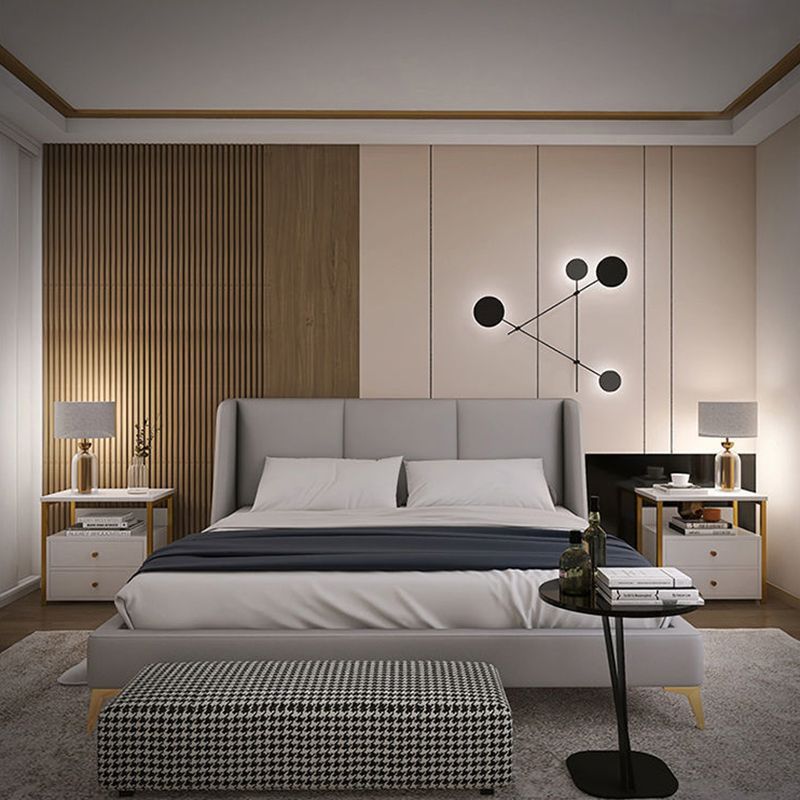 Comodino a legno in solido tavolo da notte contemporaneo con cassetti, 19,7 "di altezza