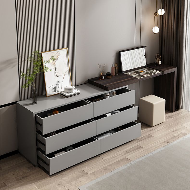 Ensemble de vanité de maquillage moderne de 6 dessins à 6 dessins avec miroir et tabouret