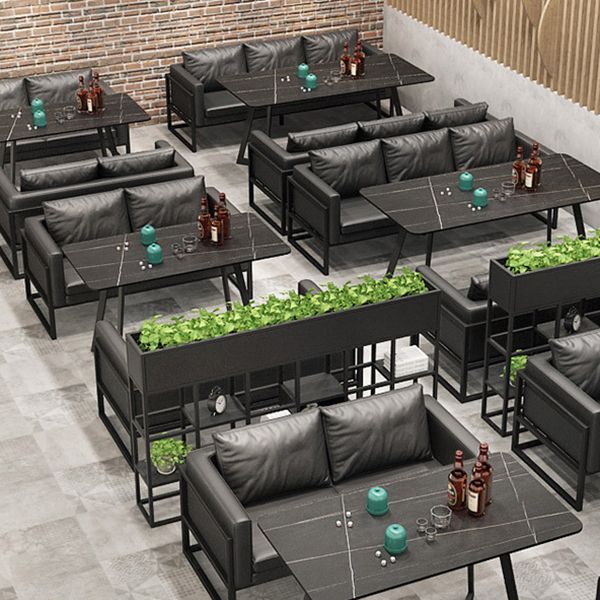 Industrial Style Dining Room Table Black Metal Base Table for Home Kitchen Dinner Clearhalo ' dining_table' 'Dining Tables & Seating' 'Dining Tables' 'furn' 'furn_dining_table' 'Furniture' 'furniture_dining_table' 'Kitchen & Dining Furniture' 'kitchen&dining_furn' 'kitchen' 'kitchen_dining_table' 1200x1200_fa1bb0e3-d5f5-4639-a766-368df9909d95