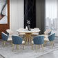 Contemporary Style Sintered Stone Dining Table Single Pedestal Base Round Table for Home Clearhalo ' dining_table' 'Dining Tables & Seating' 'Dining Tables' 'furn' 'furn_dining_table' 'Furniture' 'furniture_dining_table' 'Kitchen & Dining Furniture' 'kitchen&dining_furn' 'kitchen' 'kitchen_dining_table' 1200x1200_fa1c9db6-88b6-4401-8185-67df21f4d997