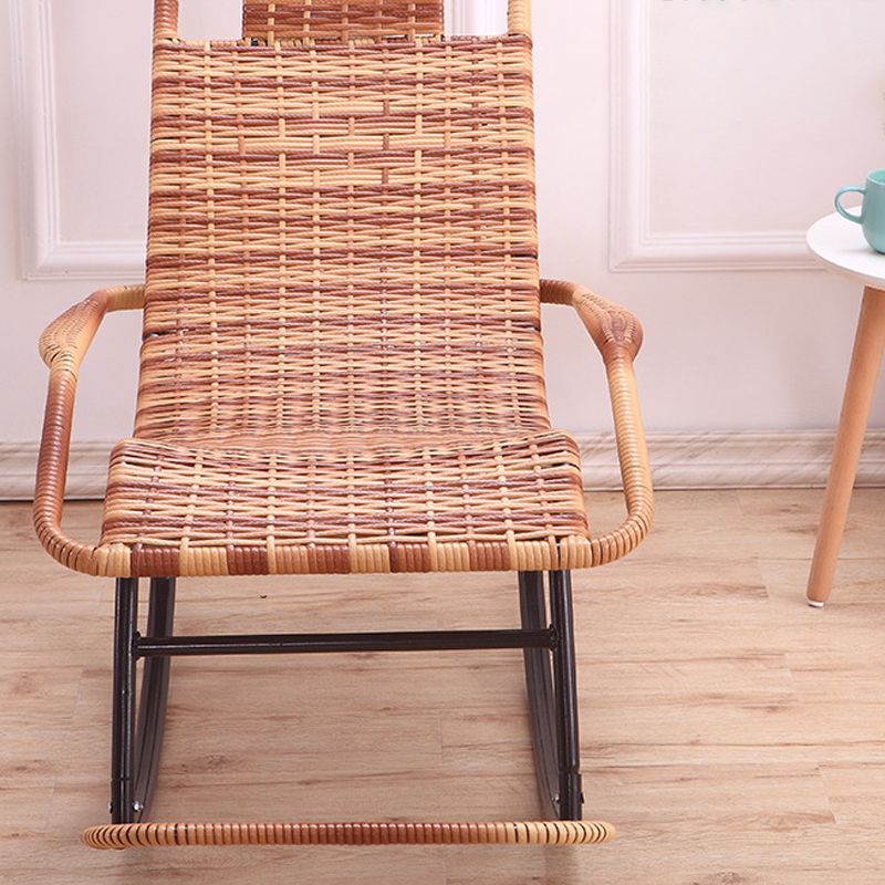 Indoor Rattan Rocking Chair Mid-Century Modern Rocking Chair Clearhalo 'Chairs & Seating' 'furn' 'furn_rocking_chairs' 'Furniture' 'Living Room Furniture' 'Rocking Chairs' 'rocking_chairs' 1200x1200_fa1cd203-f355-4de6-bb71-436f93df7edb