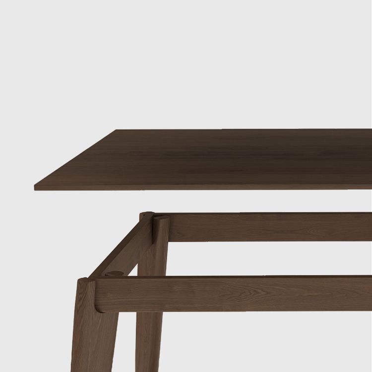 Tavolo da pranzo in stile shaker rettangolo 4 gambe marroni in legno massiccio tavolo da pranzo