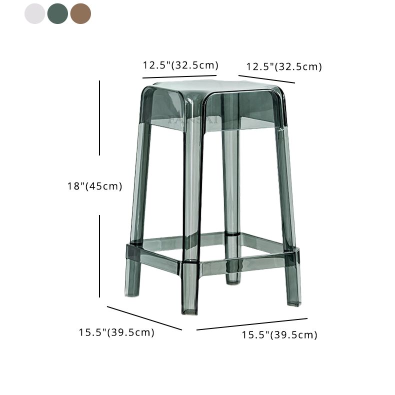 Modern Squared Counter Bar Stool Plastic Armless Bar Stool with Footrest Clearhalo 'Bar Furniture' 'Bar Stools' 'bar_stools' 'furn' 'furn_bar_stools' 'furniture_bar_stools' 'Kitchen & Dining Furniture' 'kitchen&dining_furn' 'kitchen' 'kitchen_furn' Furniture' 1200x1200_fa200140-fe9b-4031-8d76-3ff22502dacb