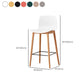 Tabouret de bar en plastique bas du style bas du style bas avec jambe en bois