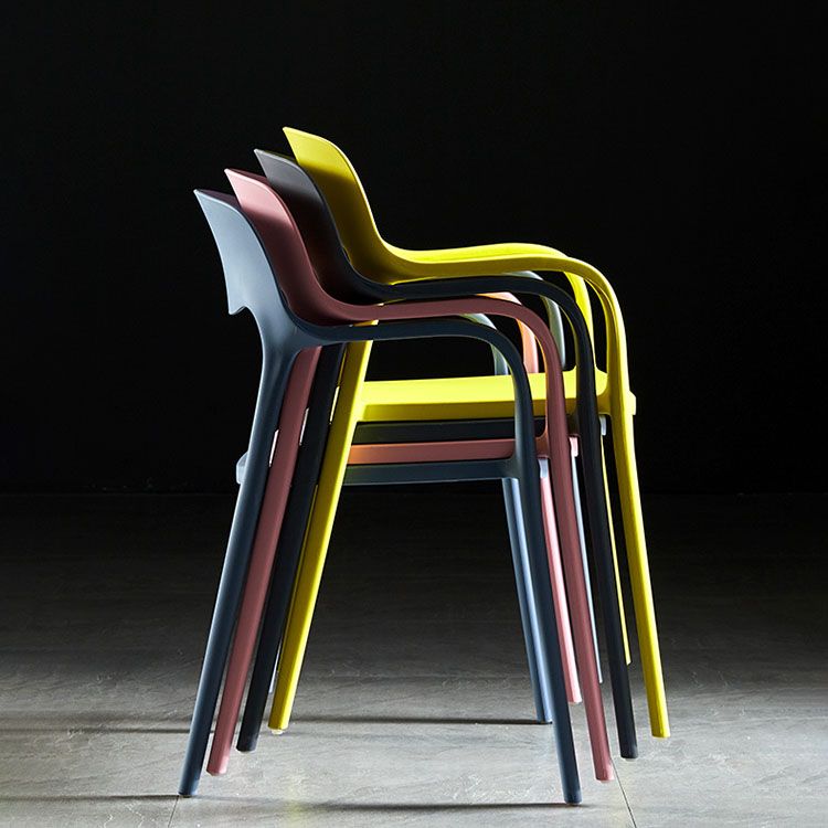 Plastic Scandinavian Kitchen Dining Room Arm Chair Open Back Chair Clearhalo 'Dining Chairs' 'Dining Tables & Seating' 'dining_chair' 'furn' 'furn_dining_chair' 'Furniture' 'furniture_dining_chair' 'Kitchen & Dining Furniture' 1200x1200_fa221327-2163-48c5-8808-13158b8bf82c