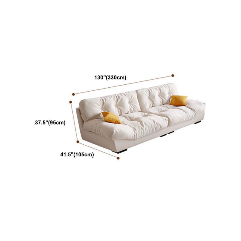 ベージュのコンテンポラリーフェイクレザー/スエードアームレス房のソファソファ