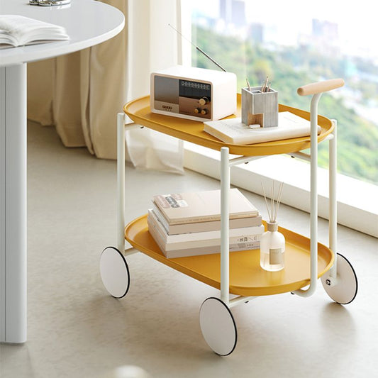 Tavolo laterale in metallo contemporaneo ovale di divano di divano laterale tavolo