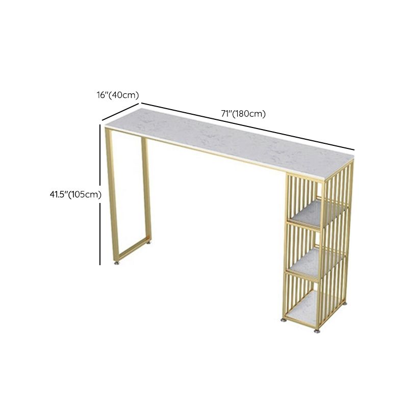 Glam Pub Table Double Pedestal Bar Height Rectangle Bar Table for Bar Clearhalo 'Bar Furniture' 'Bar Tables' 'bar_tables' 'furn' 'furn_bar_tables' 'Furniture' 'Kitchen & Dining Furniture' 1200x1200_fa239da4-a1db-42ee-be1c-d7c2c453b9a3