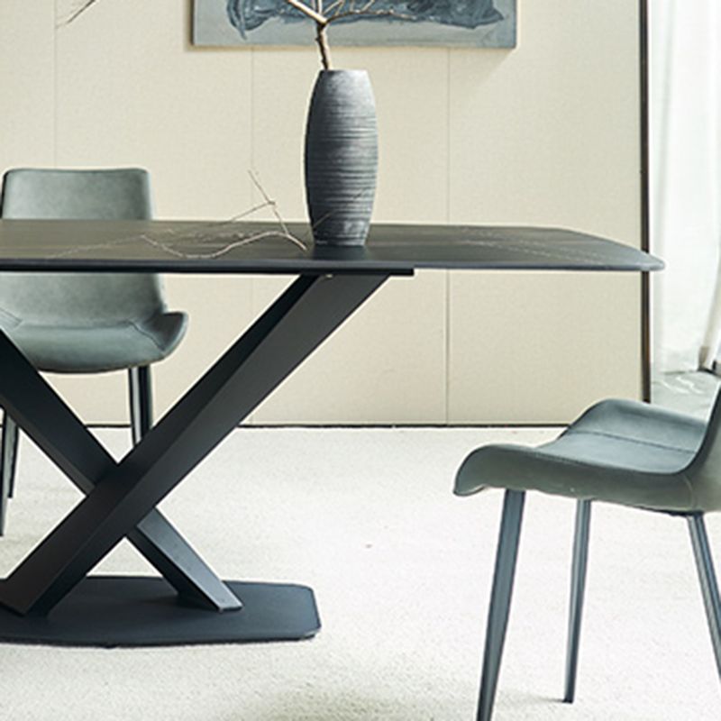 Metal Contemporary Rectangular Dining Table Sintered Stone Dining Table with Pedestal Base Clearhalo ' dining_table' 'Dining Tables & Seating' 'Dining Tables' 'furn' 'furn_dining_table' 'Furniture' 'furniture_dining_table' 'Kitchen & Dining Furniture' 'kitchen&dining_furn' 'kitchen' 'kitchen_dining_table' 1200x1200_fa2537bd-bf85-4f93-bda1-6acc802ed44f