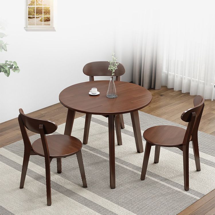 Contemporary Solid Wood Round Dining Table Kitchen Standard Dining Table with 4 Legs Base Clearhalo ' dining_table' 'Dining Tables & Seating' 'Dining Tables' 'furn' 'furn_dining_table' 'Furniture' 'furniture_dining_table' 'Kitchen & Dining Furniture' 'kitchen&dining_furn' 'kitchen' 'kitchen_dining_table' 1200x1200_fa257b96-9b28-4c06-a10d-f69ba0322bee
