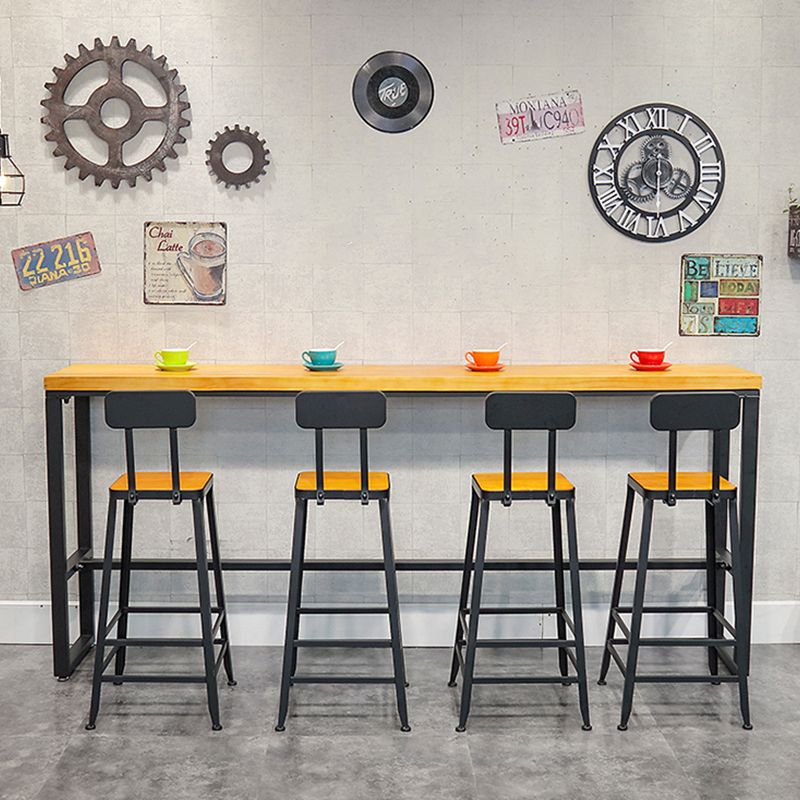 Tabouret de bar à dos basse de style brun de style contemporain avec jambes en métal