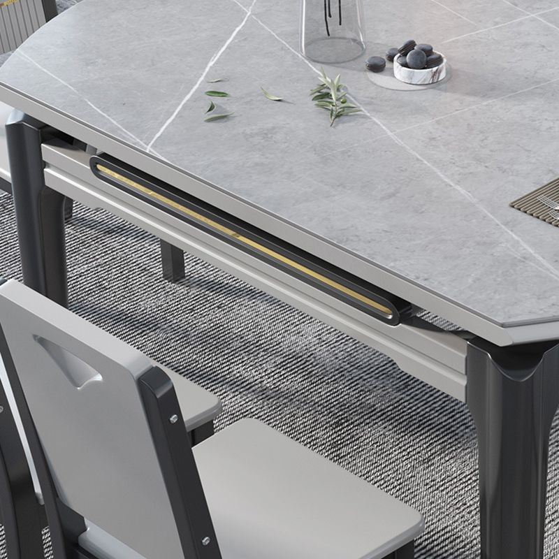 Contemporary Dining Round Table Sintered Stone Table with Wood Legs for Home Clearhalo 'Dining Tables & Seating' 'Dining Tables' 'dining_table' 'furn' 'furn_dining_table' 'Furniture' 'Kitchen & Dining Furniture' 1200x1200_fa2675e2-1b61-454a-ae3f-e6a361cde64f