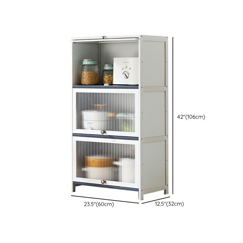 Server buffet di bambù bianco con porte di vetro moderno server da pranzo moderno