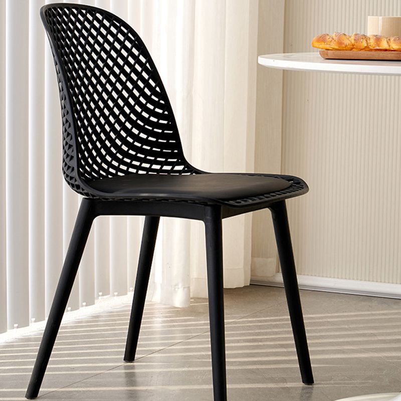 Modern Dining Chairs Armless Dining Chair with Plastic Legs for Kitchen