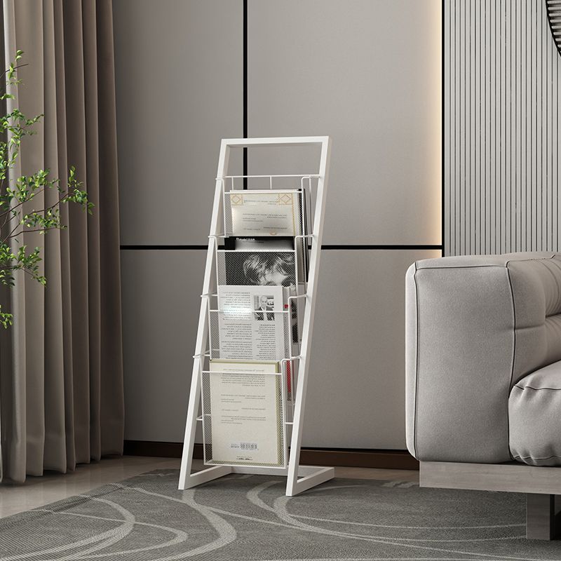 Closed Back Ladder Bookcase Glam Style Metal Book Shelf for Home Office Clearhalo 'Bookcases' 'furn' 'furn_bookcases' 'Furniture' 'furniture_bookcases' 'Office Furniture' 1200x1200_fa2a33d3-b0ad-4eb6-b60f-f1a8bca4d5df