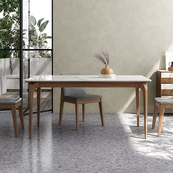 Rectangle White Tone Dining Table Sintered Stone Table Retro Modern with 4 Legs Clearhalo ' dining_table' 'Dining Tables & Seating' 'Dining Tables' 'furn' 'furn_dining_table' 'Furniture' 'furniture_dining_table' 'Kitchen & Dining Furniture' 'kitchen&dining_furn' 'kitchen' 'kitchen_dining_table' 1200x1200_fa2a6d96-3c49-4f83-9821-5524a946fb39