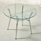 Modern Style Glass Kitchen Dining Table Clear Round Table with Metal Base for Home Clearhalo ' dining_table' 'Dining Tables & Seating' 'Dining Tables' 'furn' 'furn_dining_table' 'Furniture' 'furniture_dining_table' 'Kitchen & Dining Furniture' 'kitchen&dining_furn' 'kitchen' 'kitchen_dining_table' 1200x1200_fa2bacb5-1338-49c7-90c5-59fe08ef03aa