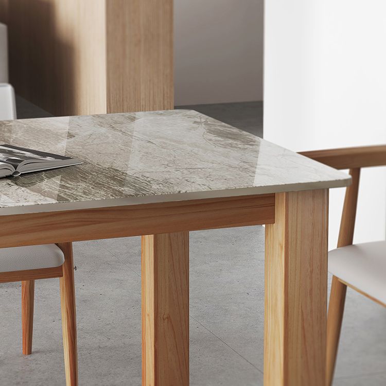 Sintered Stone Top Dining Table Modern Rectangle Table with Wooden Base Clearhalo ' dining_table' 'Dining Tables & Seating' 'Dining Tables' 'furn' 'furn_dining_table' 'Furniture' 'furniture_dining_table' 'Kitchen & Dining Furniture' 'kitchen&dining_furn' 'kitchen' 'kitchen_dining_table' 1200x1200_fa2bd060-a104-4b85-96f2-05518d278526