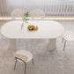 Stone Top Dining Table Contemporary Oval Table with Sled Base Clearhalo 'Dining Tables & Seating' 'Dining Tables' 'dining_table' 'furn' 'furn_dining_table' 'Furniture' 'Kitchen & Dining Furniture' 1200x1200_fa2c118c-5076-46fb-a4cb-d976b75bc3e4