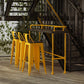 Industrial Wood Pub Table with Rectangle Table Top Yellow Trestle Table - 42" H Clearhalo 'Bar Furniture' 'Bar Tables' 'bar_tables' 'furn' 'furn_bar_tables' 'Furniture' 'furniture_bar_tables' 'Kitchen & Dining Furniture' 1200x1200_fa2ccb8e-5bb4-4098-96a9-a22597f37443
