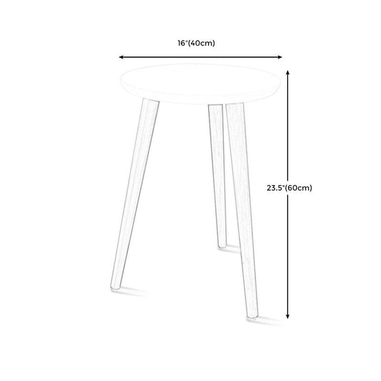 Round Wood Top End Table Contemporary Tripod Sofa Side End Table in Natural/White