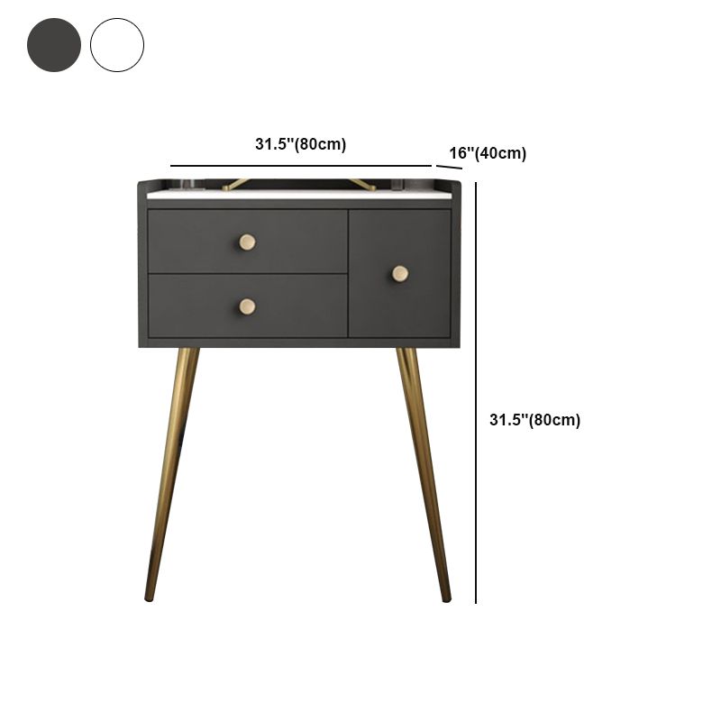 Vaiille contemporaine comptoir de maquillage en bois avec 3 tiroirs de rangement pour chambre à coucher