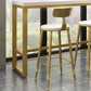 Glam Bar Height Table Solid Wood Top Bistro Pub Table with Gold Base Clearhalo 'Bar Furniture' 'Bar Tables' 'bar_tables' 'furn' 'furn_bar_tables' 'Furniture' 'Kitchen & Dining Furniture' 1200x1200_fa322ad0-7951-473f-9529-8c964f3c0b28