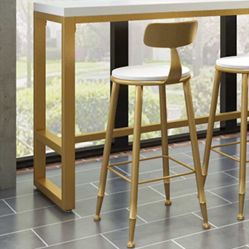 Glam Bar Height Table Solid Wood Top Bistro Pub Table with Gold Base Clearhalo 'Bar Furniture' 'Bar Tables' 'bar_tables' 'furn' 'furn_bar_tables' 'Furniture' 'Kitchen & Dining Furniture' 1200x1200_fa322ad0-7951-473f-9529-8c964f3c0b28