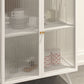 Contemporary Curio Cabinet Metal Glass Doors Display Stand for Dining Room Clearhalo 'Display & China Cabinets' 'display_china_cabinets' 'furn' 'furn_display_china_cabinets' 'Furniture' 'Kitchen & Dining Furniture' 1200x1200_fa323339-2d48-4bdb-b24e-55d294fac124