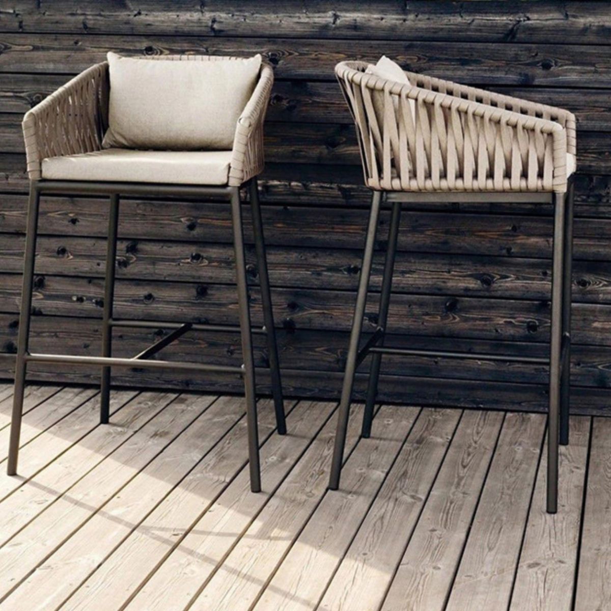 Indoor Living Room Bar Stool Upholstered Bar Stool with Footrest