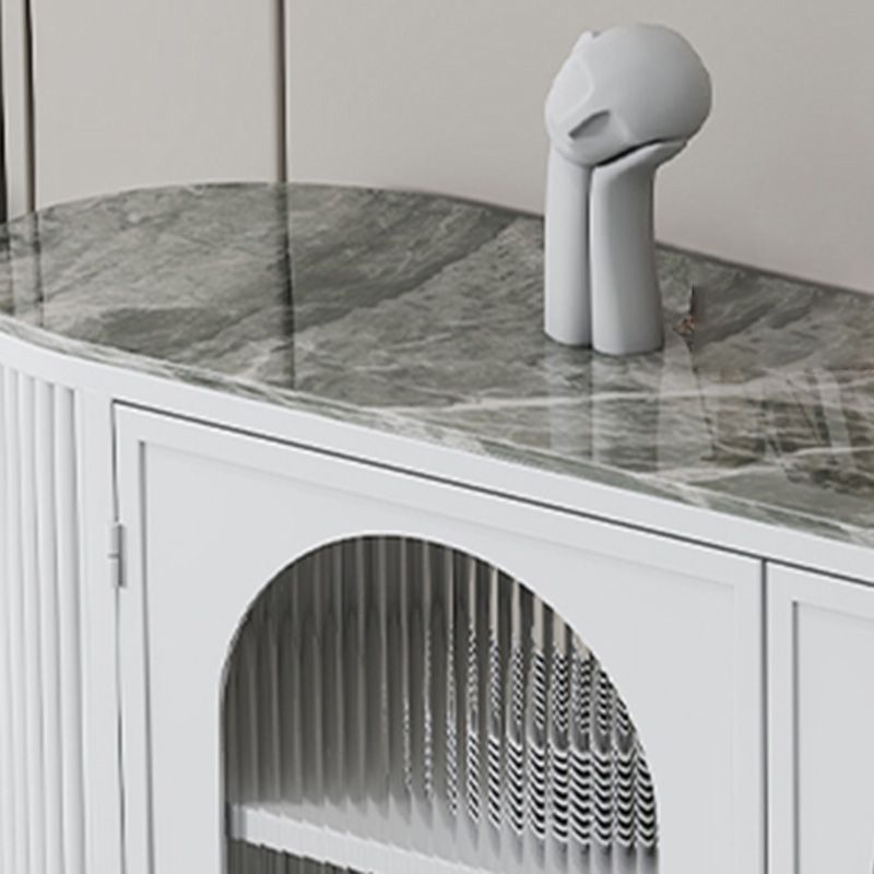 Modern Stone Top Sideboard Metal Sideboard with Door for Kitchen Clearhalo 'buffet_sideboard' 'Buffets & Sideboards' 'furn' 'furn_buffet_sideboard' 'Furniture' 'Kitchen & Dining Furniture' 1200x1200_fa329f97-a68a-47d0-9a3a-1edebdf8235c