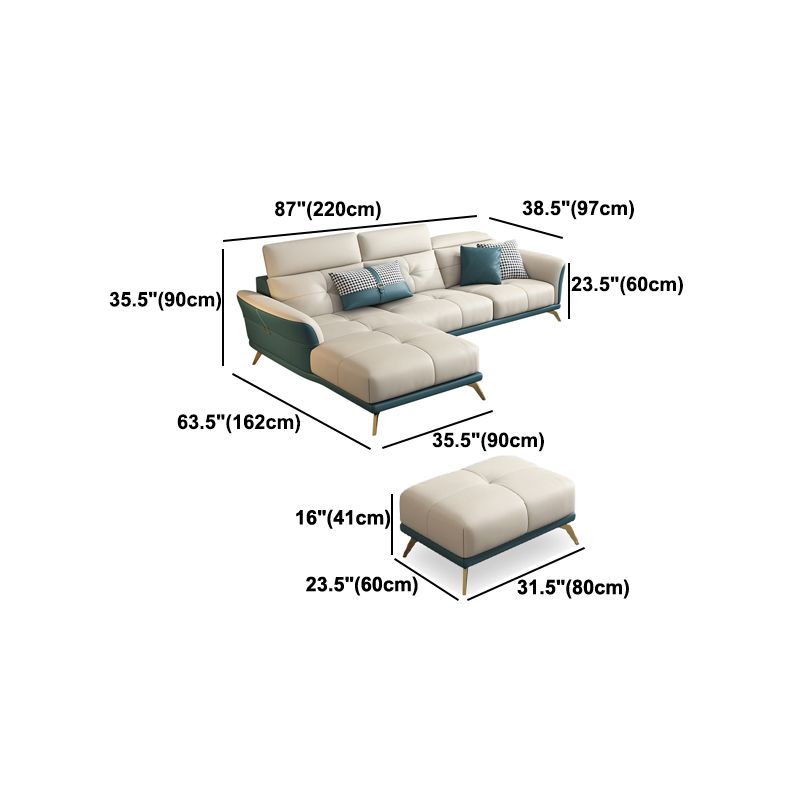 Smoking-Armse-Sofa 35,43 "Hoch echtes Leder-Tufted-Split-Back-Sofa