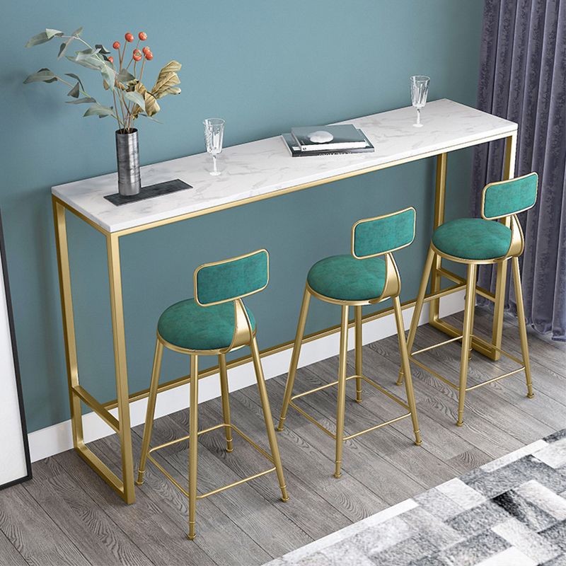 Rectangular Bar Height Table Gold Legs and Metal Base Bistro Pub Table Clearhalo 'Bar Furniture' 'Bar Tables' 'bar_tables' 'furn' 'furn_bar_tables' 'Furniture' 'Kitchen & Dining Furniture' 1200x1200_fa35e832-bcd4-41be-92eb-fa1a58edd589