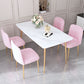 Gold Iron 4 Legs Dining Table Stone Center Top Traditional Luxury Dining Table Clearhalo 'Dining Tables & Seating' 'Dining Tables' 'dining_table' 'furn' 'furn_dining_table' 'Furniture' 'furniture_dining_table' 'Kitchen & Dining Furniture' 'kitchen' 'kitchen_dining_table' 1200x1200_fa387954-5894-4696-8040-748fbe9f8c97