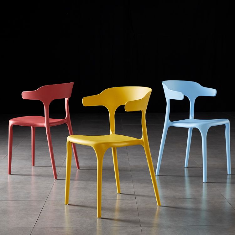 Contemporary Side Chair Stacking Dining Colorful Plastic Armless Chairs for Dining Room Clearhalo ' kitchen&dining_furn' 'Dining Chairs' 'Dining Tables & Seating' 'dining_chair' 'furn' 'furn_dining_chair' 'Furniture' 'furniture_dining_chair' 'Kitchen & Dining Furniture' 'kitchen' 1200x1200_fa3904d6-5961-4eb2-8a3e-20f2db2576f2