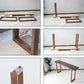 Juego de mesa de bar rectangular de madera maciza de lujo, mesa de mostrador de 1/4/5 piezas con taburetes sin respaldo