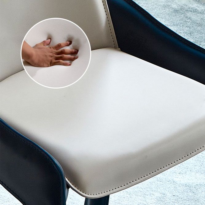 Leather Restaurant Modern Chair Solid Back Dining Chair with Arm Clearhalo ' kitchen&dining_furn' 'Dining Chairs' 'Dining Tables & Seating' 'dining_chair' 'furn' 'furn_dining_chair' 'Furniture' 'furniture_dining_chair' 'Kitchen & Dining Furniture' 'kitchen' 1200x1200_fa3aa632-cb74-4e17-908d-4b720d769a75